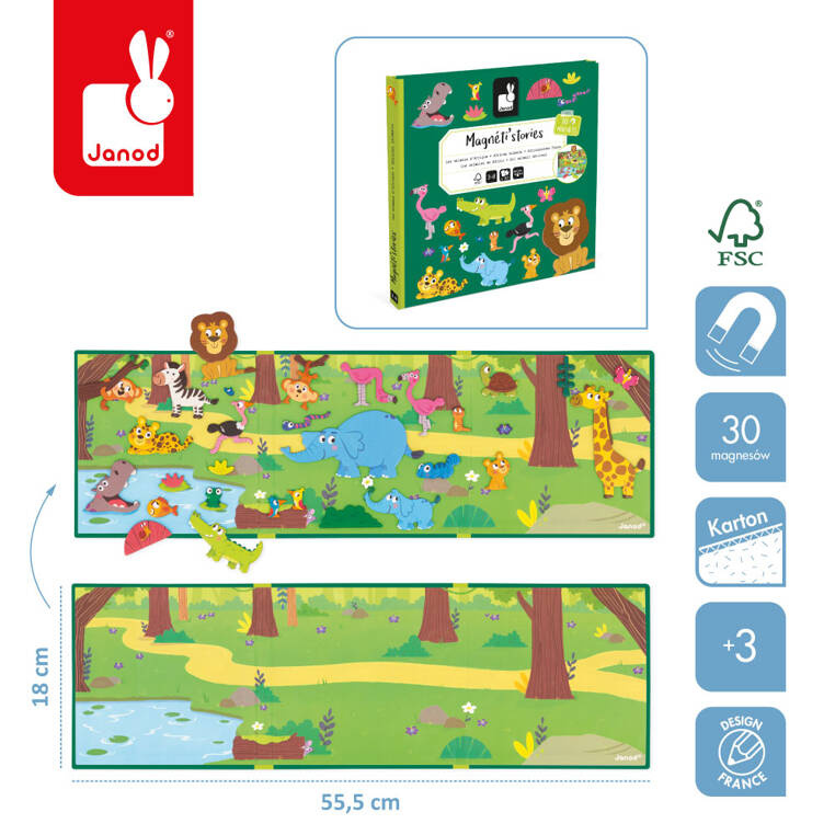 Magnetyczna układanka - afrykańskie zwierzęta - magneti'stories