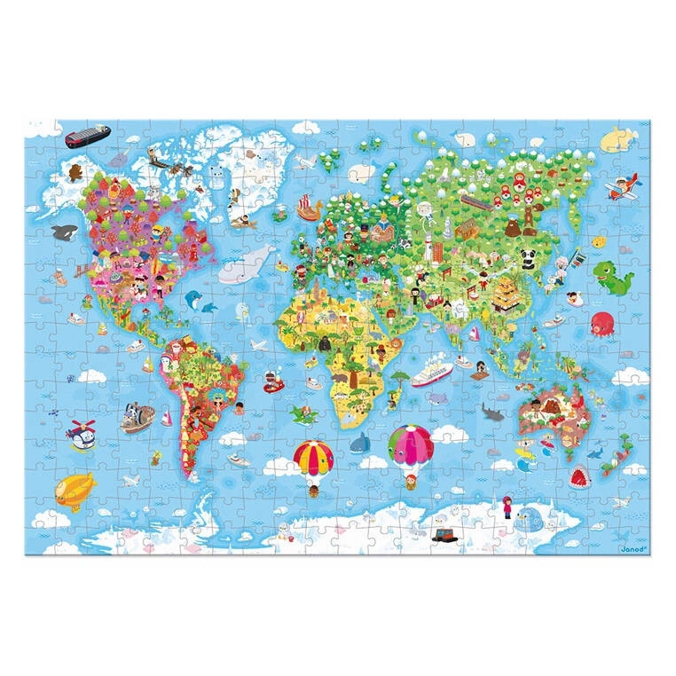 Puzzle w walizce Ogromna mapa świata 300 elementów 7+