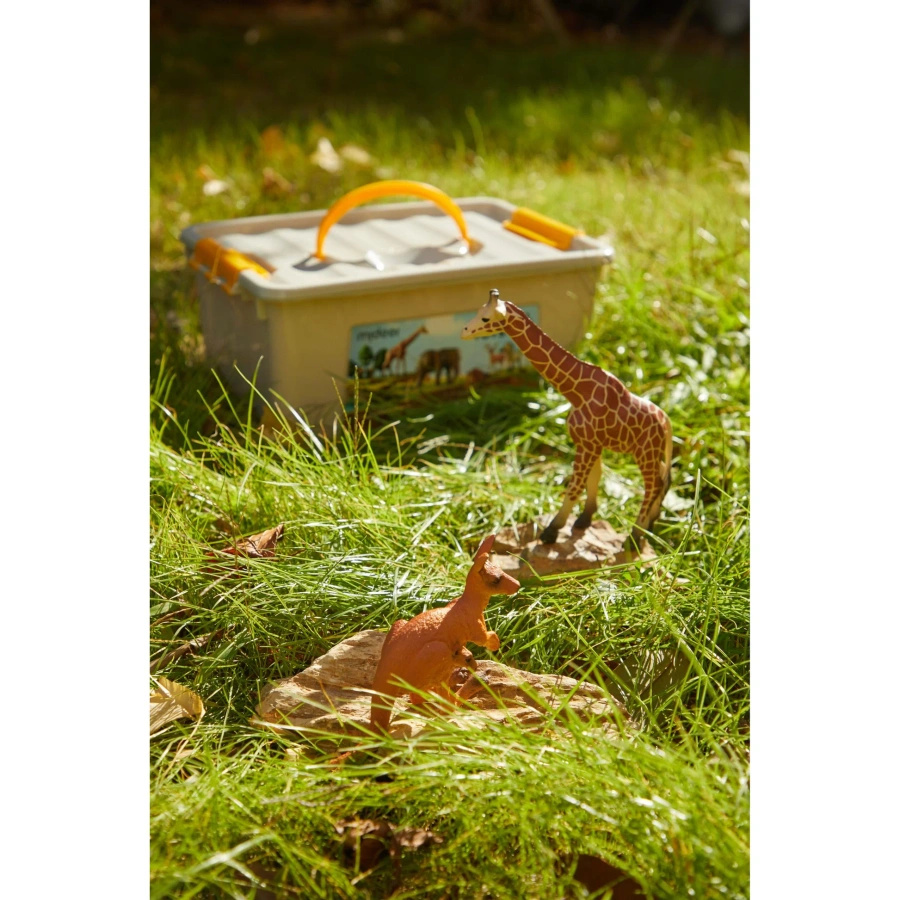 Zestaw 15 figurek dzikich zwierząt w zestawie z przenośnym pudełkiem mideer