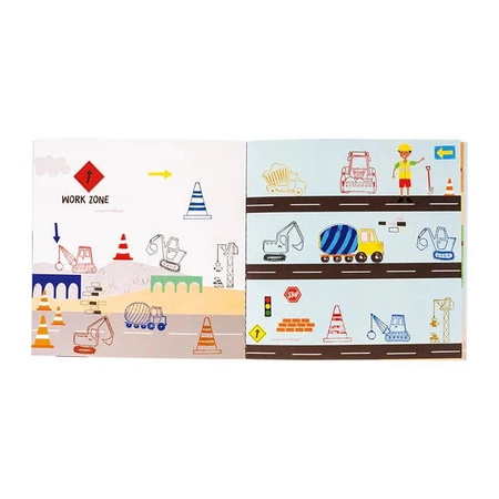 Na Budowie Zestaw Kolorowych Pieczątek i Książeczka