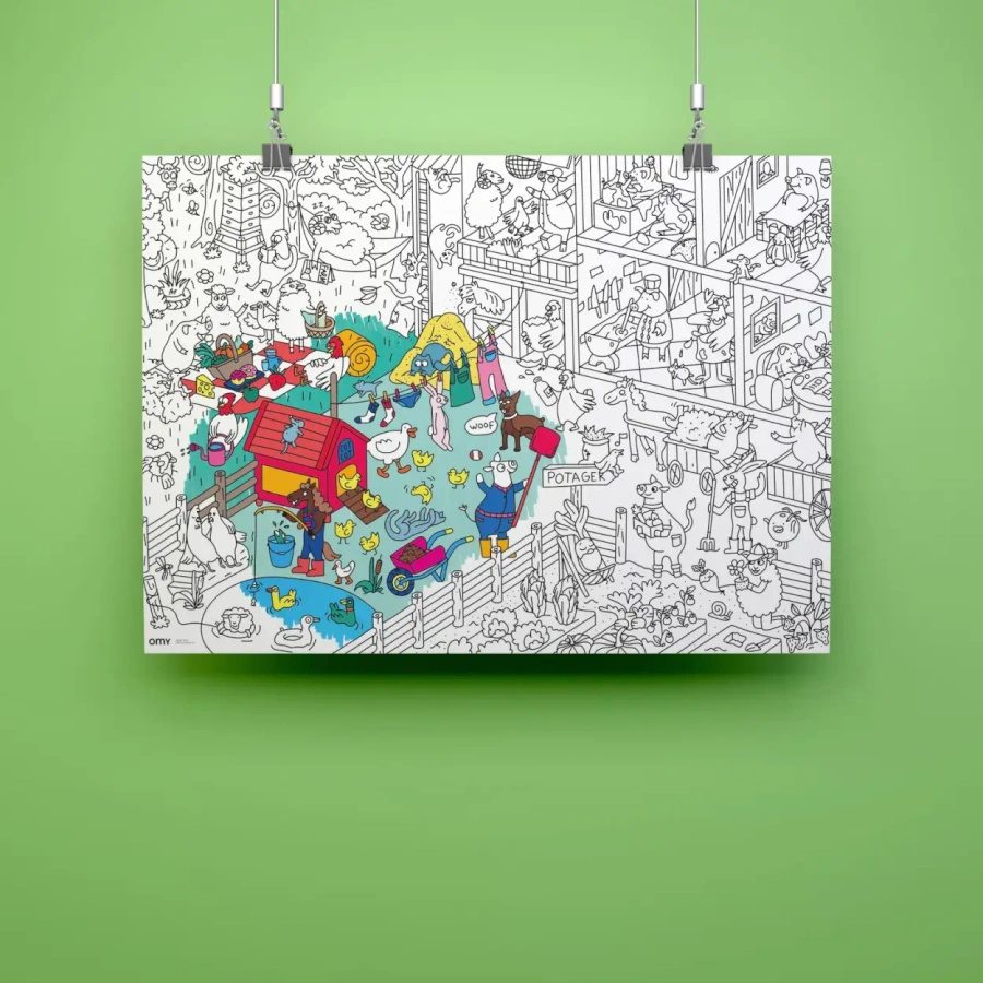 GIGANTYCZNA KOLOROWANKA 100x70 - FARMA