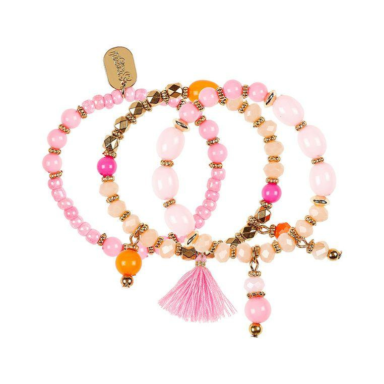 Souza! Bransoletki z koralików różowe Dottie 3 szt. - Souza!