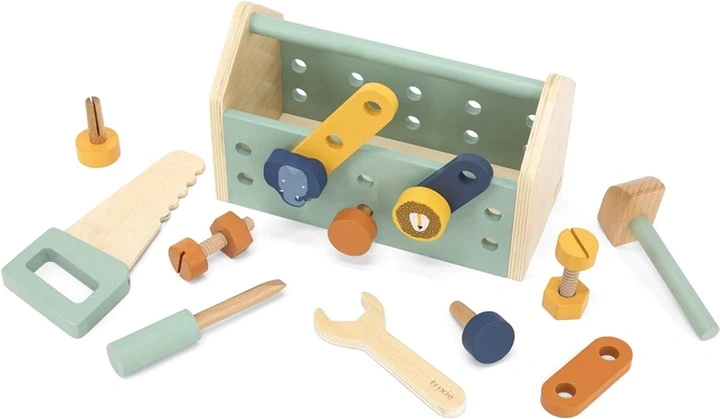 Drewniana skrzynka z narzędziami 19 elementów - Trixie Baby