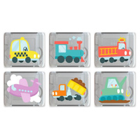 Glo Pals, Kostki sensoryczne świecące w wodzie 6 sztuk - Pojazdy