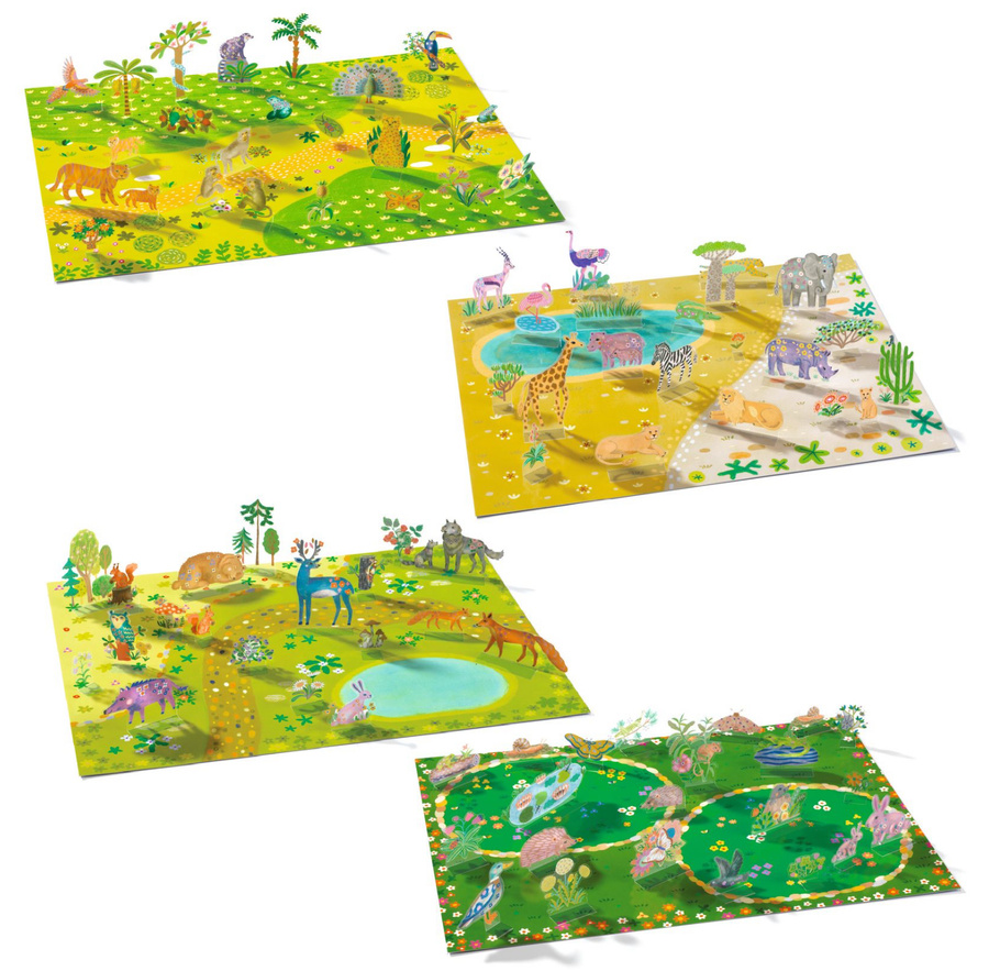 Naklejki wielokrotnego użytku 3D ZWIERZĘTA