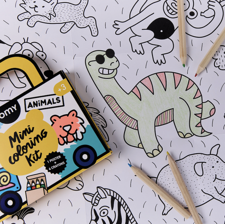 KIESZONKOWA KOLOROWANKA Z KREDKAMI - ZWIERZĘTA