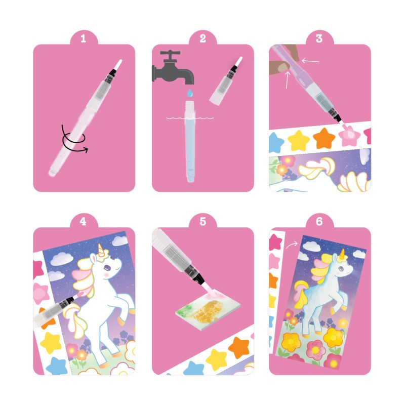 Tiger Tribe Przenośne Kolorowanki Wodne – Tęczowe Niebo 