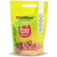 ChildGen, Piasek kinetyczny 100% NATURALNY SKŁAD, opakowanie re-fill uzupełniające 907g, kolor żółty, pachnący