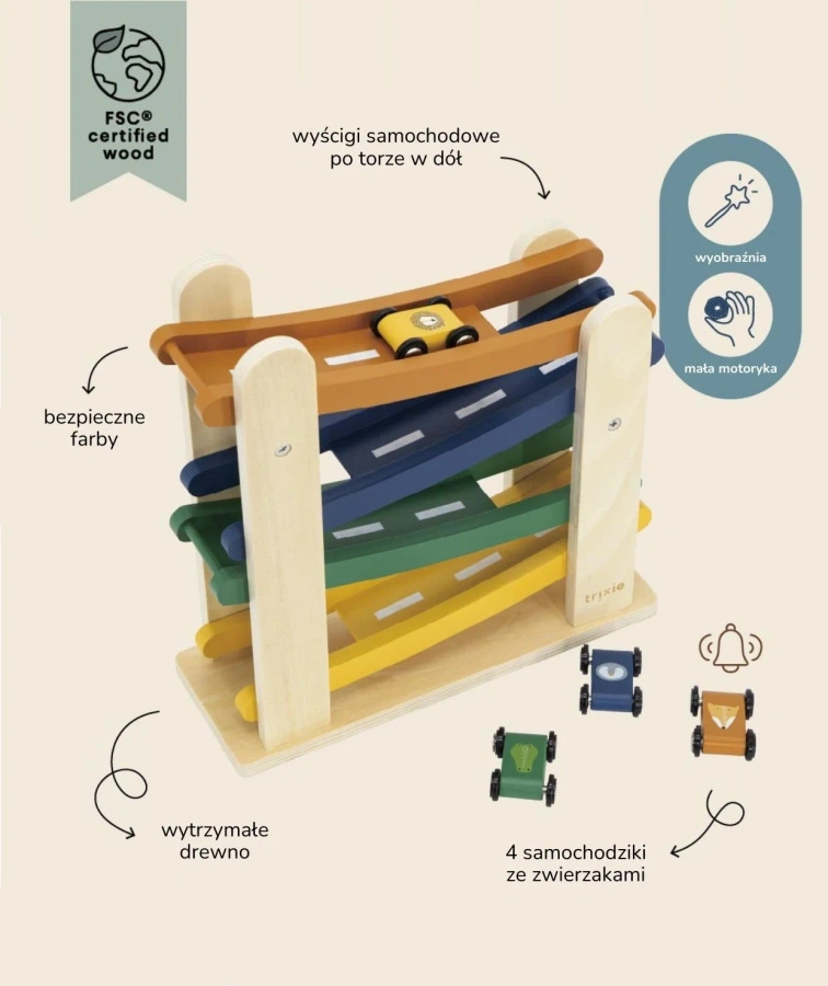 Drewniany Tor Wyścigowy - Trixie Baby