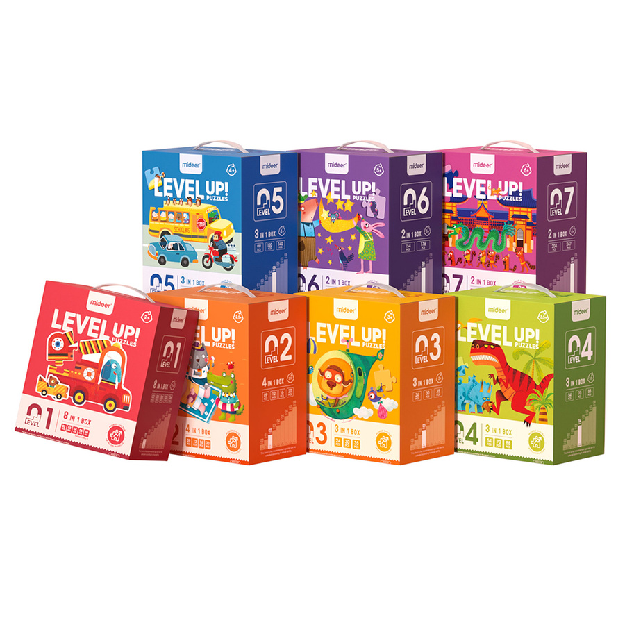 Zestaw dziecięcych puzzli dla początkujących, pojazdy