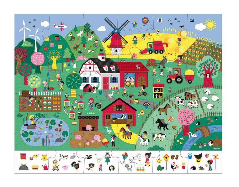 Farma, puzzle obserwacyjne w walizce, 24 elementów
