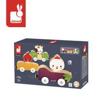 Magnetyczne drewaniane pojazdy ze zwierzątkami gospodarskimi, farma