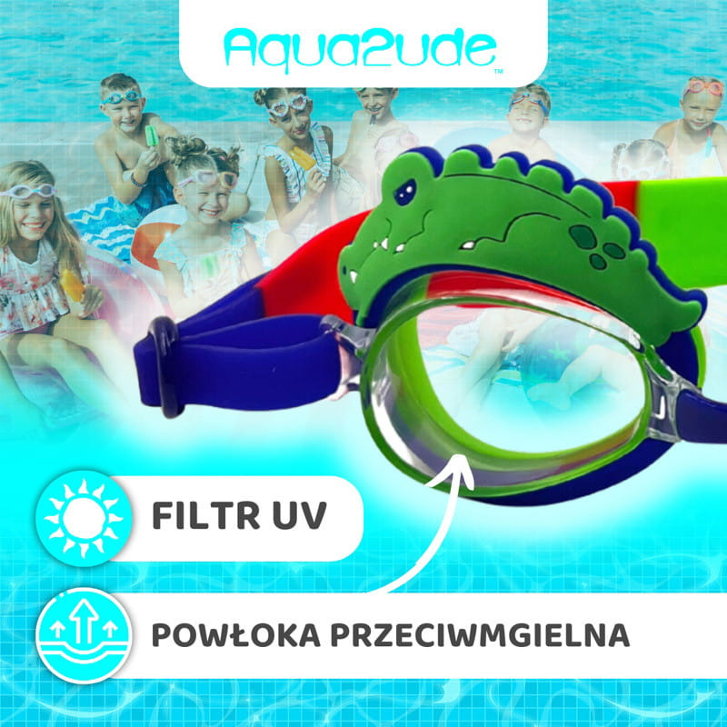 Okulary do pływania dla dzieci Aligator 3+, Aqua2ud
