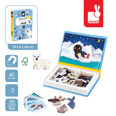 Magnetyczna układanka Zwierzęta polarne Magnetibook 3-8 lat