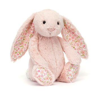 Króliczek z Kwiecistymi Uszami Pudrowy Róż „Cherry” 31 cm