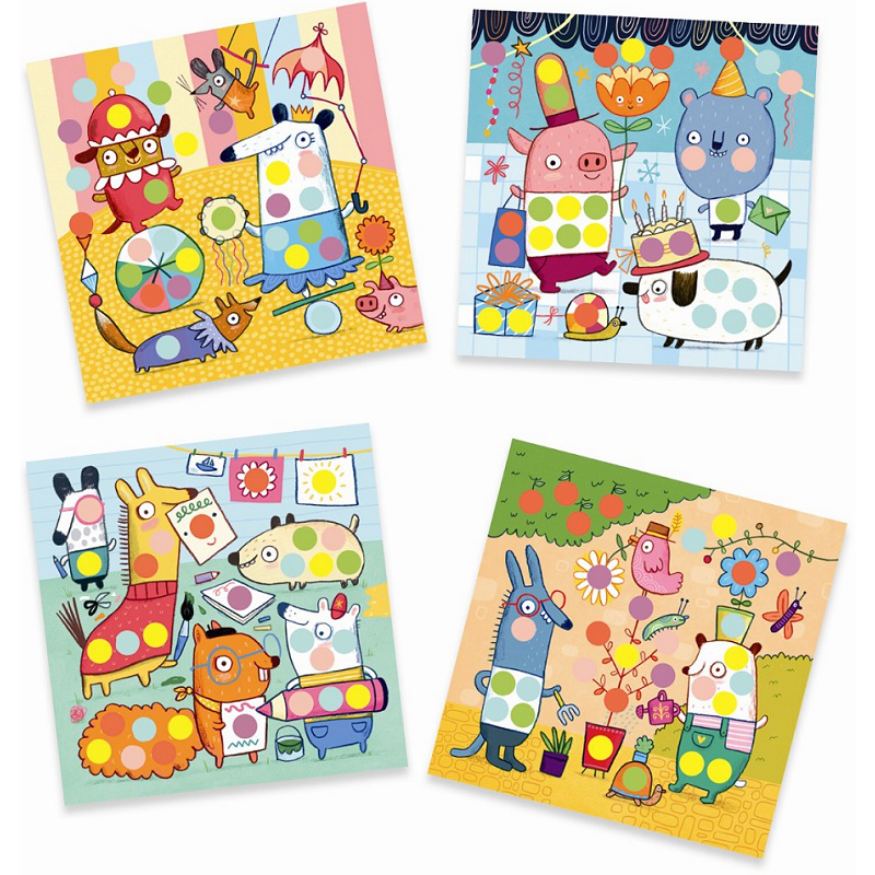 Zestaw art. z naklejkami KOLOROWE KROPKI 