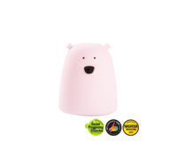 Mała lampka silikinowa, miś różowy