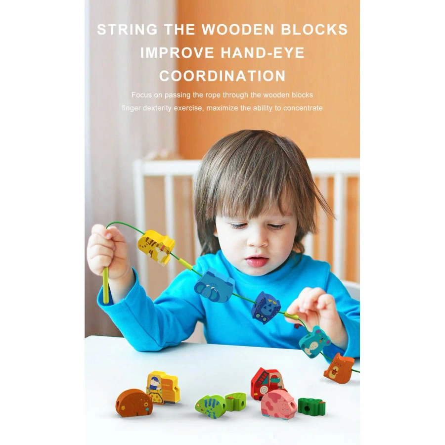 Zestaw do przeplatania drewnianych figurek mideer – Pojazdy