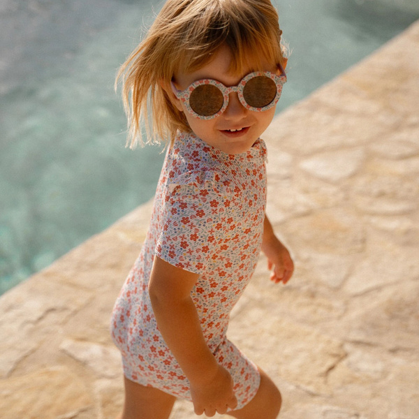 Little Dutch Swimsuit z krótkim rękawem Sunny Flowers - 98/104