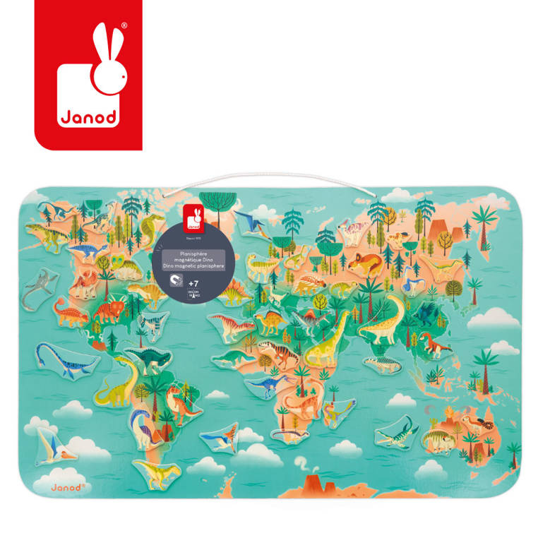 Magnetyczna, drewniana mapa świata