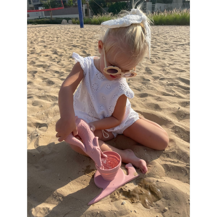 Silikonowa Konewka Krokodyl, Pudrowy Róż