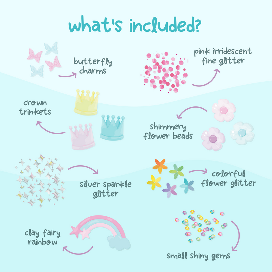 Glo Pals - FAIRY Fun Fillers Wkład, figurki, brokaty i barwniki do słoików, zabaw sensorycznych