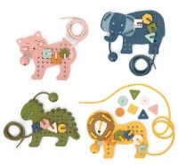 Drewniana przeplatanka ze zwierzętami