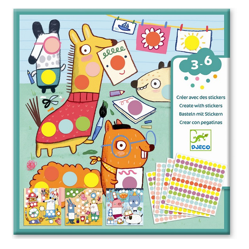 Zestaw art. z naklejkami KOLOROWE KROPKI 