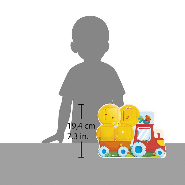 Janod - Drewniana tablica "szukaj i znajdź" Traktor 12m+