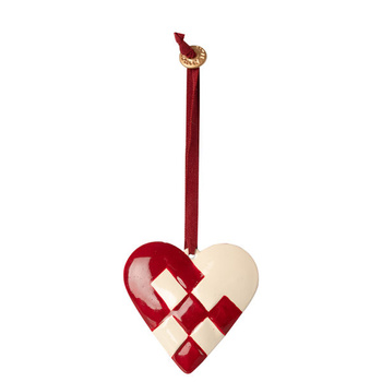 Dekoracja bożonarodzeniowa - Metal ornament, Large heart - Red