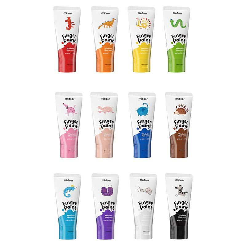 Farby do malowania palcami, 12 kolorów