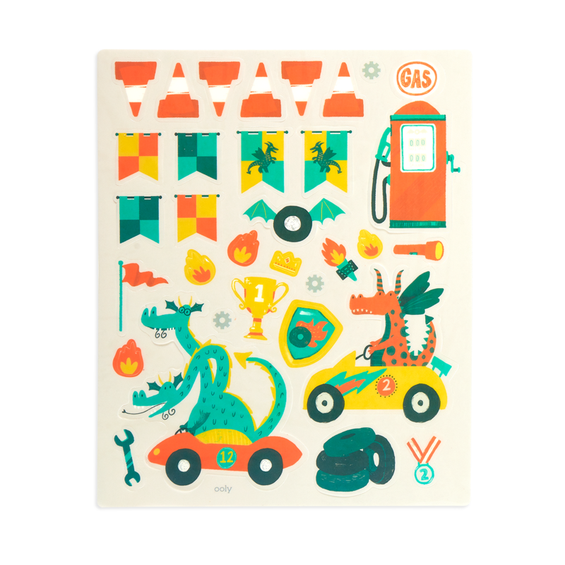 Play Again, wyścigi smoków, naklejki wielorazowe