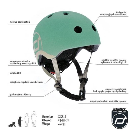 KASK DLA DZIECI XXS-S 1-5 LAT - FOREST SCOOTANDRIDE 