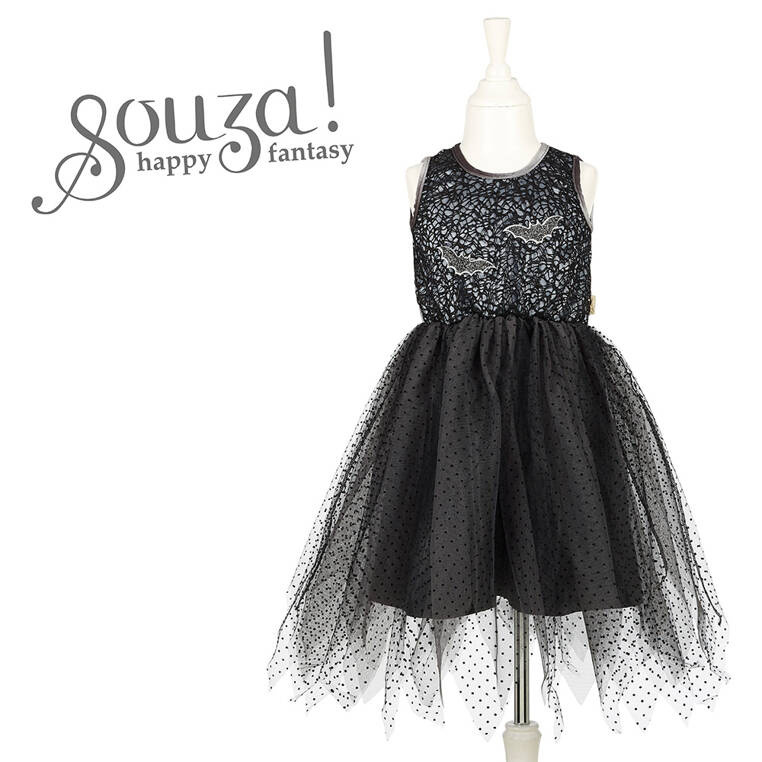 Kostium sukienka tiulowa z nietoperzami czarownica Mathilde 8-10 lat