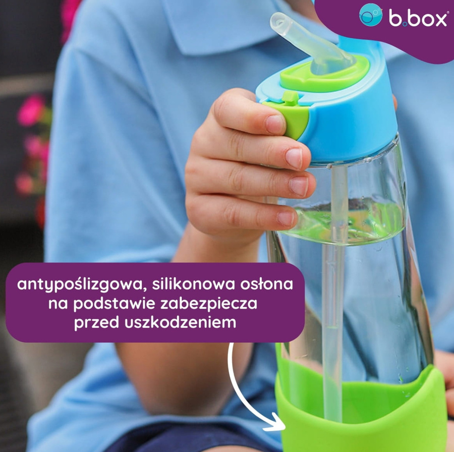 Butelka na wodę tritanowa ze słomką 600ml Emerald Forest b.box