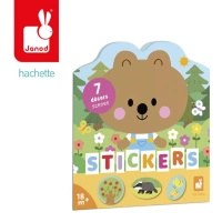 Janod - Książeczka do wyklejania z naklejkami Las 18m+