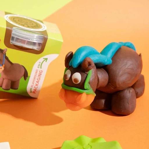 ChildGen, Naturalna ciastolina w słoiczkach - zestaw TRIO: Żółty, Różowy, Pomarańczowy