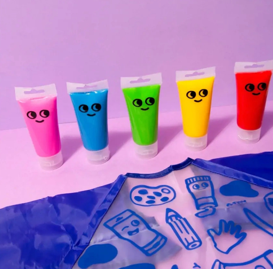 ZESTAW DO MALOWANIA PALCAMI Z FARTUSZKIEM