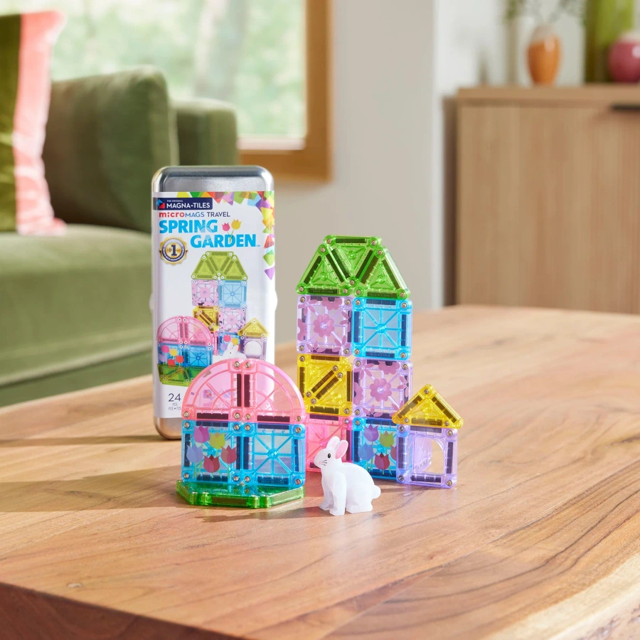 MAGNA-TILES® Klocki Magnetyczne microMAGS Spring Garden Travel 24 el.