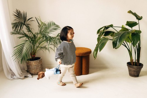 Kapcie dziecięce, rozmiar 27,  kwiatki BEIGE DAISY