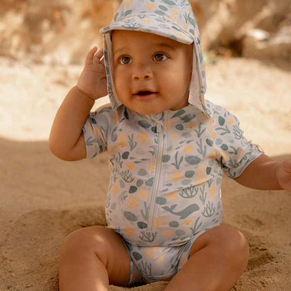 Little Dutch Swimsuit z krótkim rękawem Seashells - 98/104