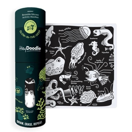 Świecąca w Ciemności Duża Mata Silikonowa do Kolorowania A4 - Morskie Głębiny