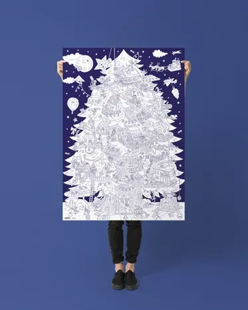 GIGANTYCZNA KOLOROWANKA 100x70 - CHOINKA