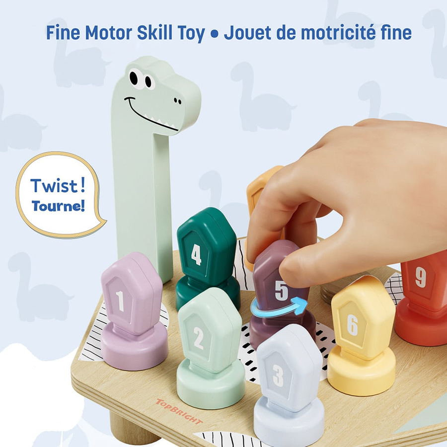 Gra do nauki kolorów i liczb Dino 36m+, Topbright