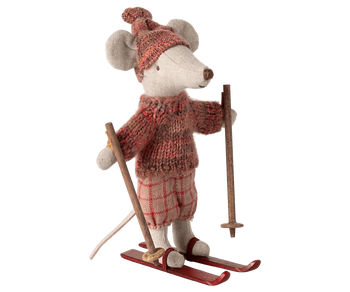 Myszka - Winter mouse with ski set, Big sister - Rose