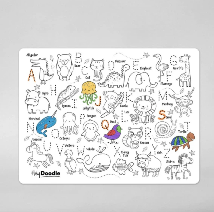 Duża mata silikonowa do kolorowania A3, Zwierzęta