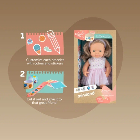 Lalka dziewczynka Europejka 38 cm | Ciemny Blond