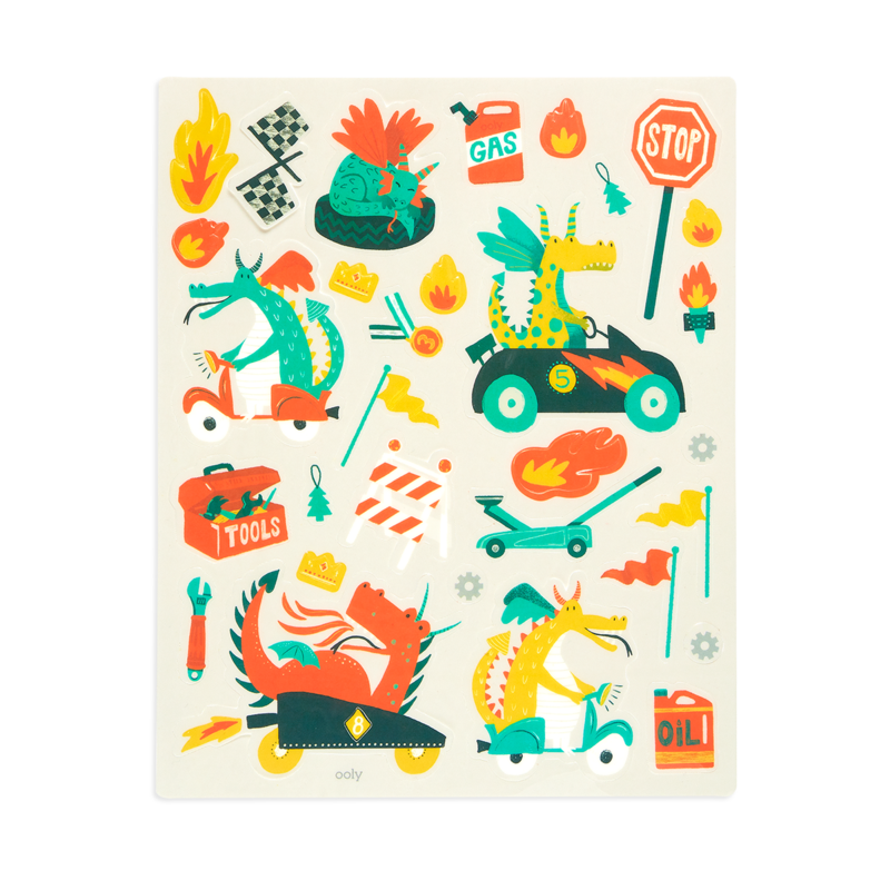 Play Again, wyścigi smoków, naklejki wielorazowe