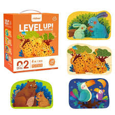 Zestaw dziecięcych puzzli dla średnio zaawansowanych, zwierzęca rodzinka