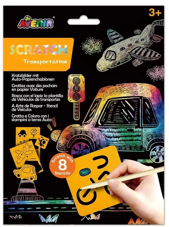 Wydrapywanki z szablonami - Transport